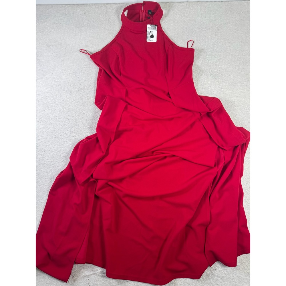 Mushare Maxi Dress Womens XXL Red NEW Halter Neck Formal Evening Gown Sleeveless